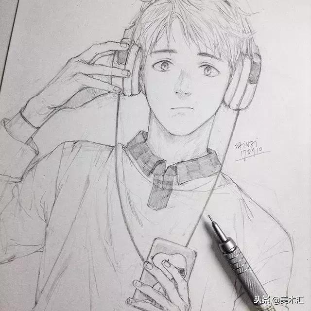 线条感十足的动漫人物,线条感很强的人物素描