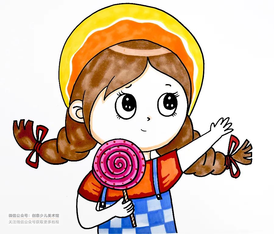 春天题材的儿童画人物图,儿童画卡通人物可爱简单