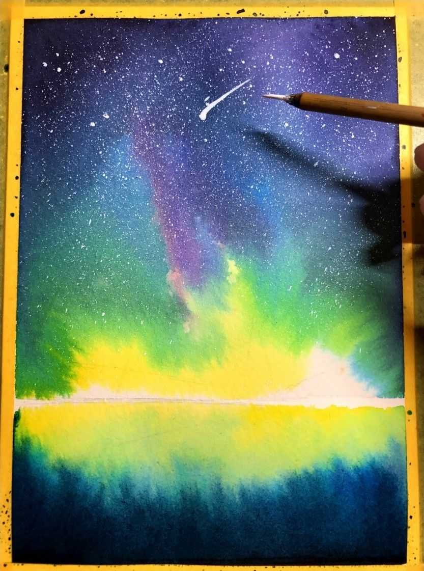 怎么样用水彩画绚烂星空?学会这几点,画起来很简单,网友:收藏