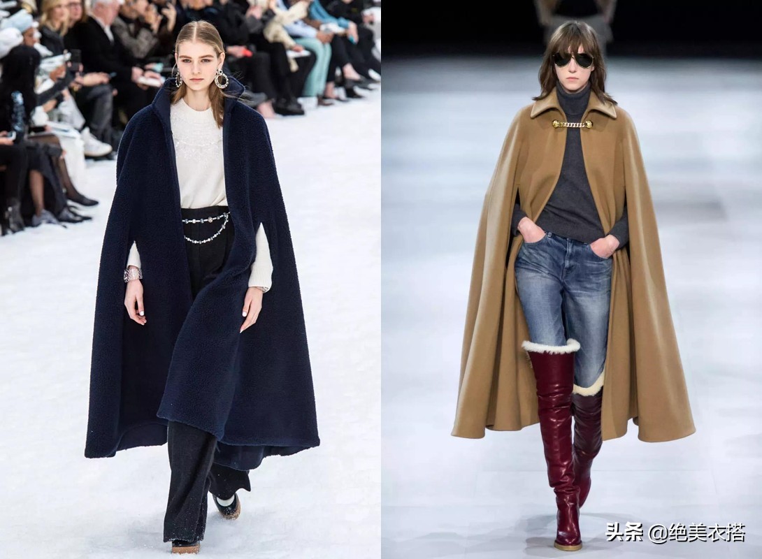 冬季洋气斗篷长款,秋冬披肩斗篷穿搭