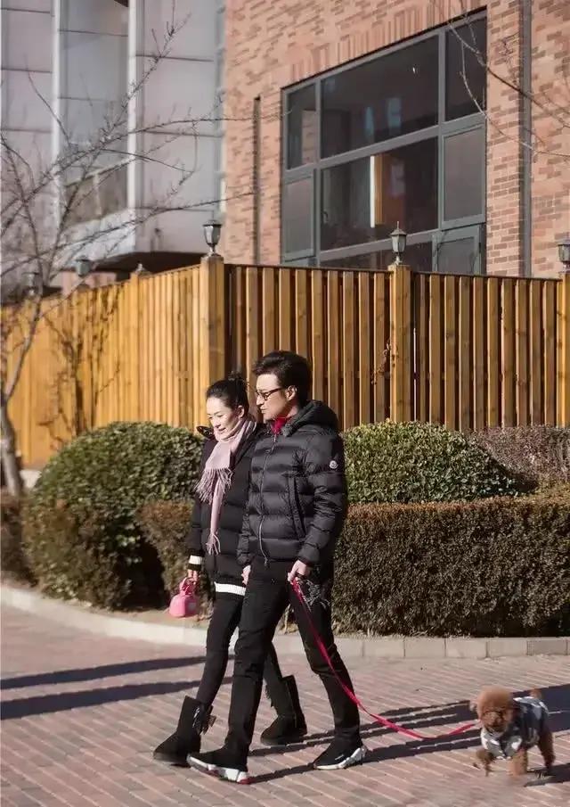 章子怡汪峰遛狗羽绒服,章子怡汪峰参加的真人秀穿棉衣