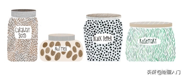 可爱温馨的手绘风插画,色彩鲜艳线条简单的插画