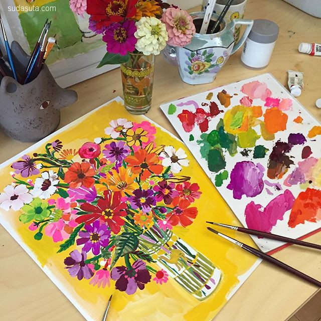 插画师carolyngavin绘画作品,carolyn插画