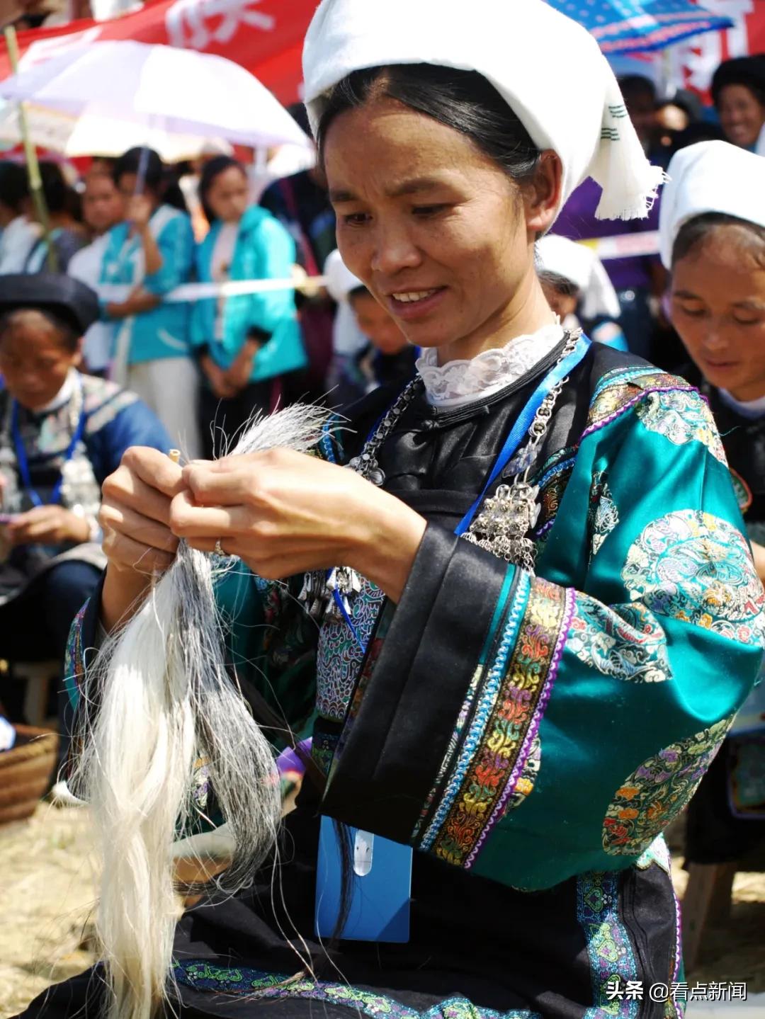纯手工水族马尾绣,水族马尾绣传承千年的活化石
