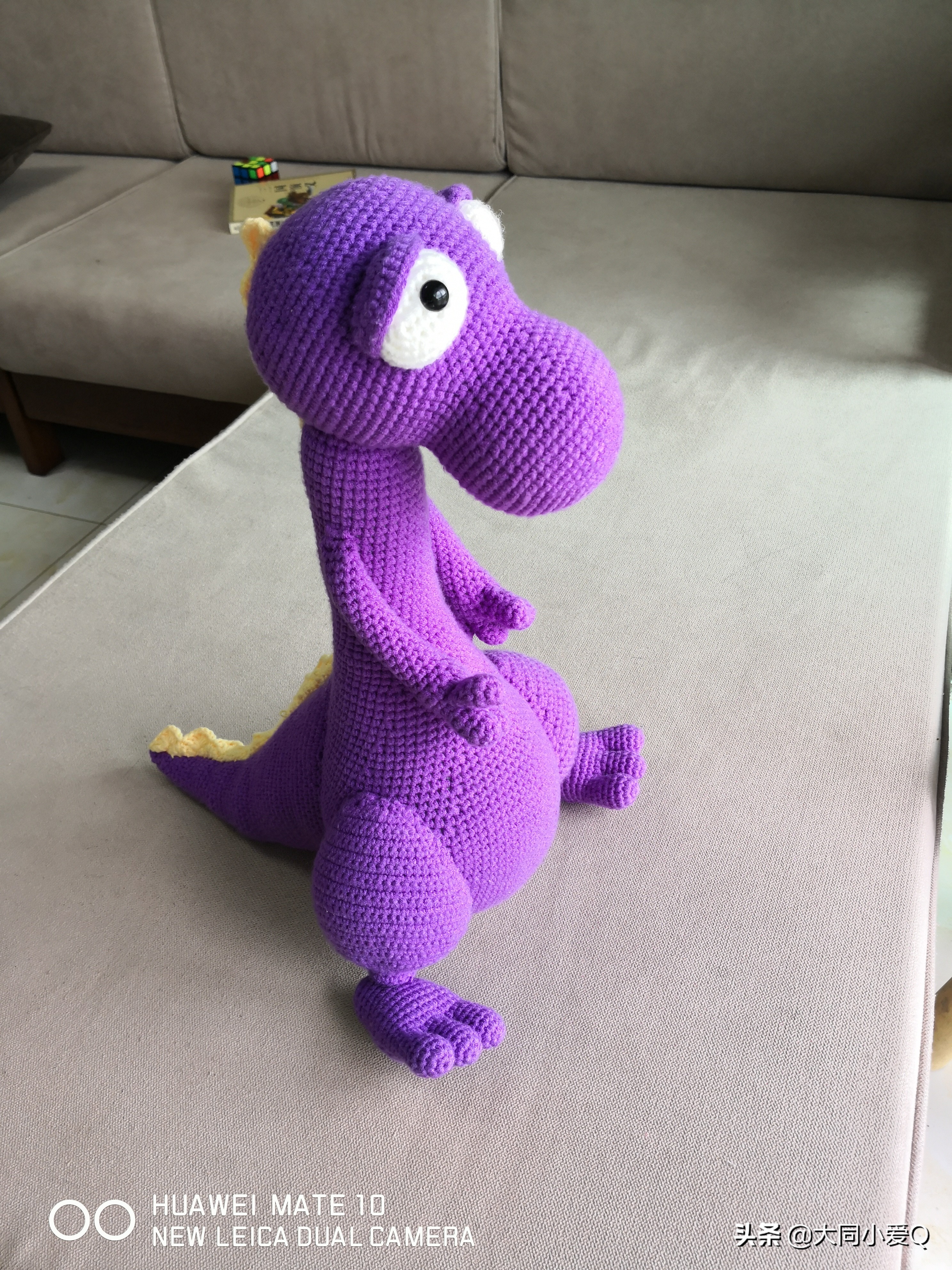 8-1儿童节分享一款钩针编织的毛线恐龙,有详细文字和视频教程哦