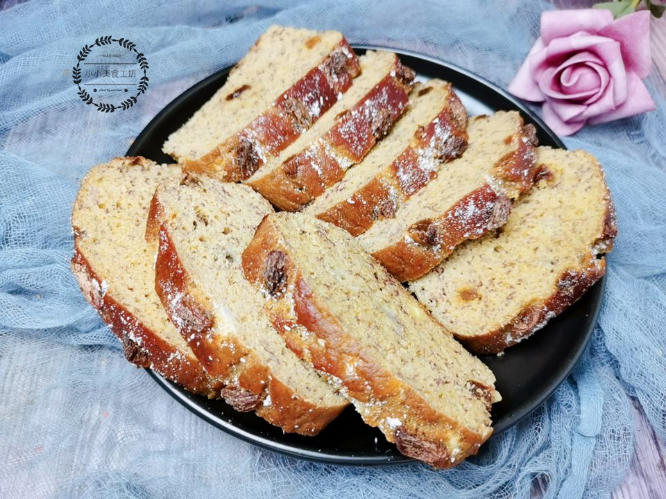 玉米面香蕉蛋糕烤箱做法,无泡打粉无油无糖香蕉蛋糕做法