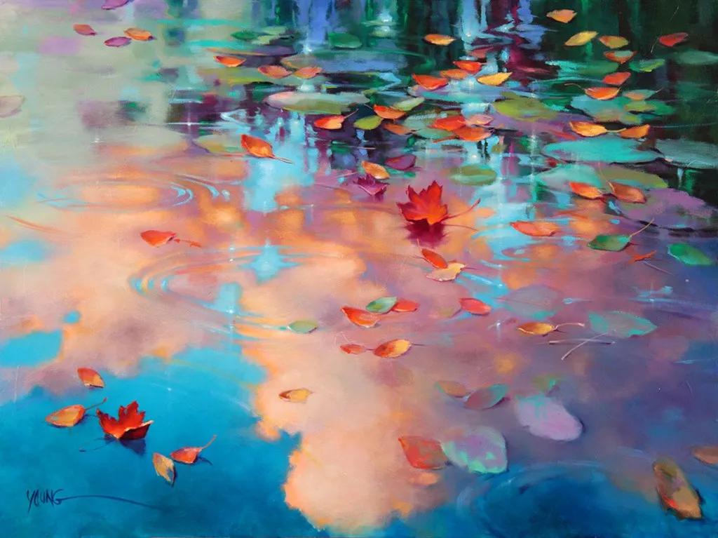 莫奈的睡莲紫色,莫奈睡莲和梵高睡莲