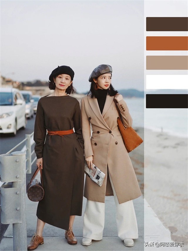 三木母女的冬季无龄感穿搭,三木西装博主穿搭155高