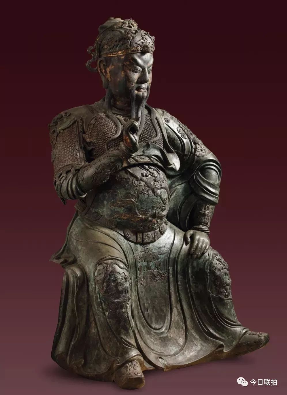 关公铜雕像价格1米5左右,纯铜38公分高关公铜像