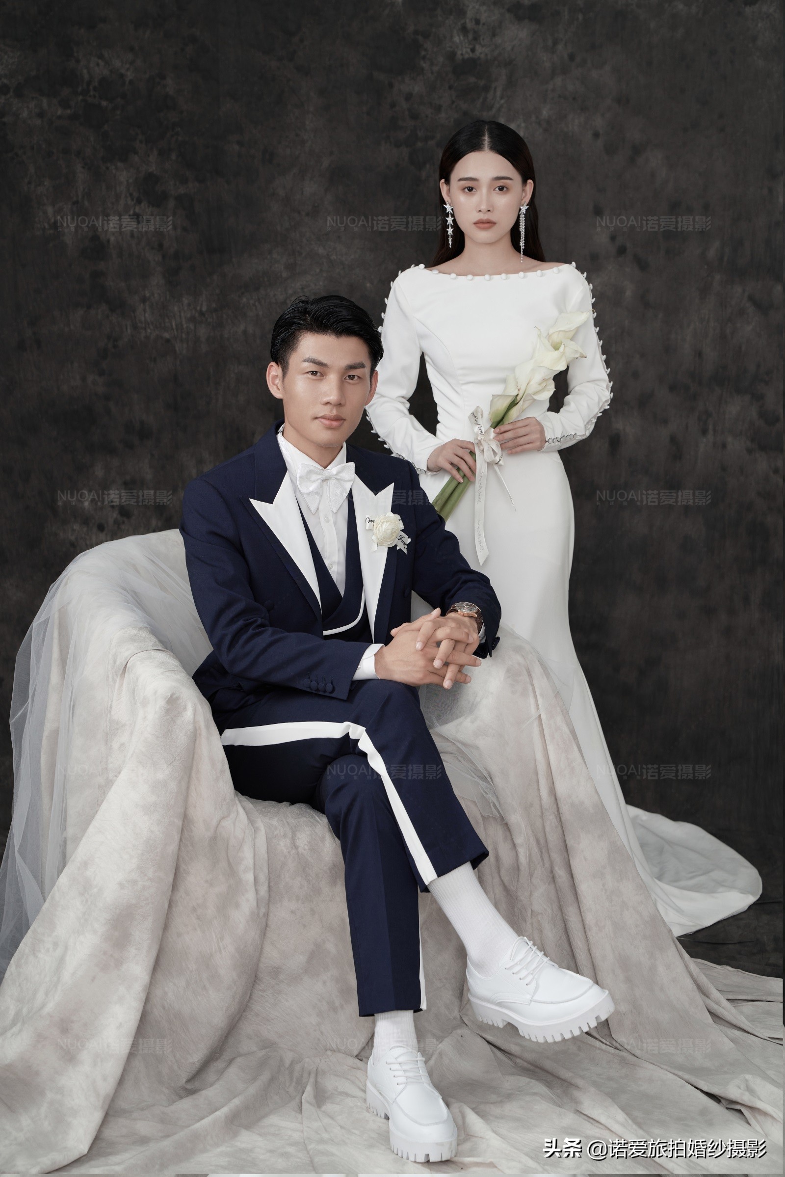 不一样的婚纱照拍摄俏皮又清新,冷暖色婚纱照