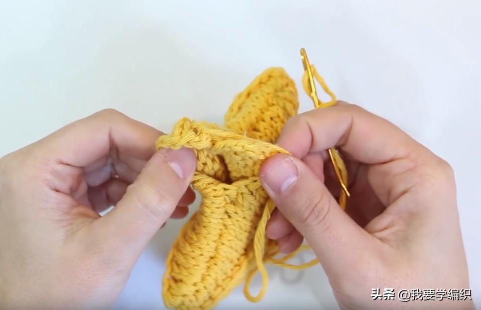 3d立体五瓣花钩织图解,小玫瑰花吊篮钩针编织图解