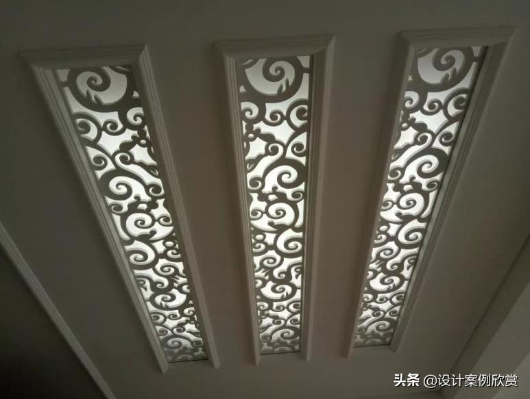 客厅吊顶镂空雕花效果图,镂空雕花板吊顶安装教程视频