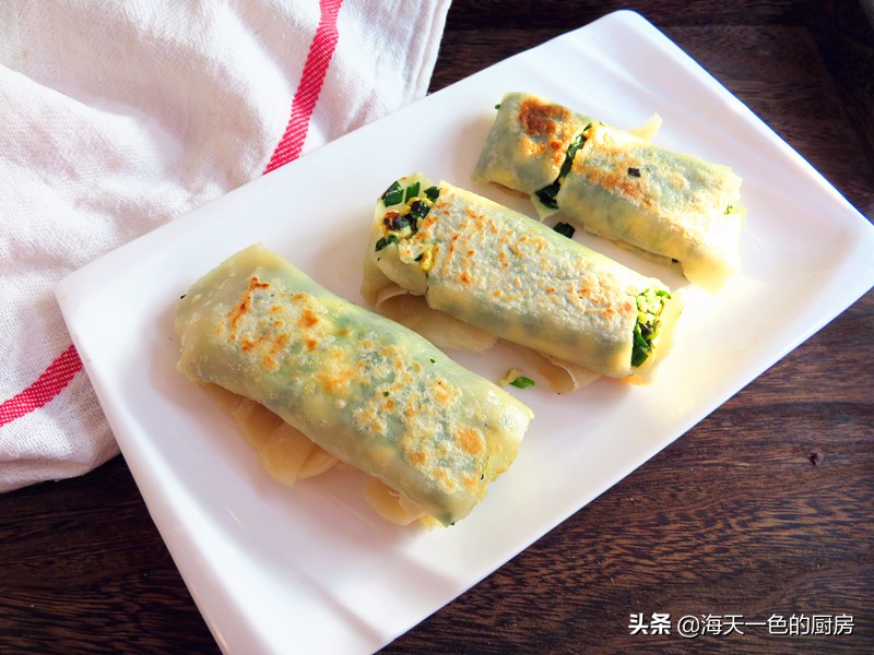 韭菜加山东煎饼的家常做法,正宗山东韭菜煎饼的做法全过程