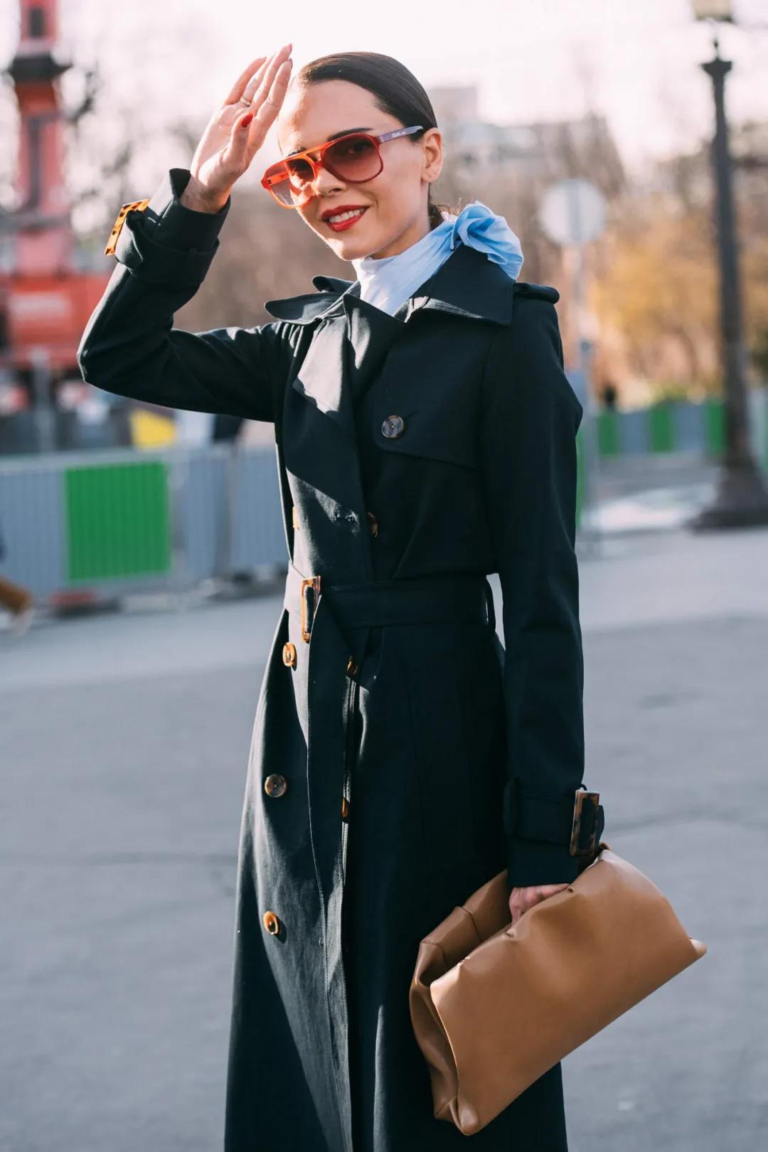 小方巾各种系法时尚,小方巾的10种最美系法配大衣