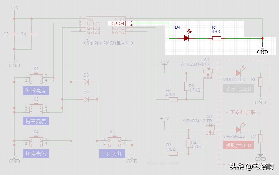 led台灯内部结构图,18650led台灯拆解图解