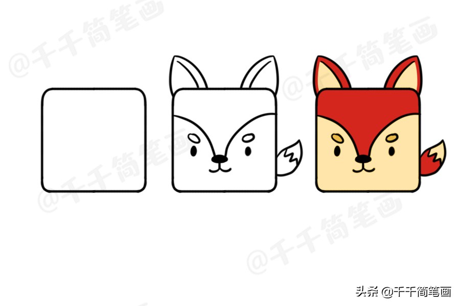 100个动物简笔画老虎,用圆形画各种小动物简笔画