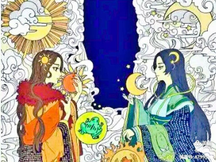 *镇黄**山：12世21位帝俊族徽四鸟绕日