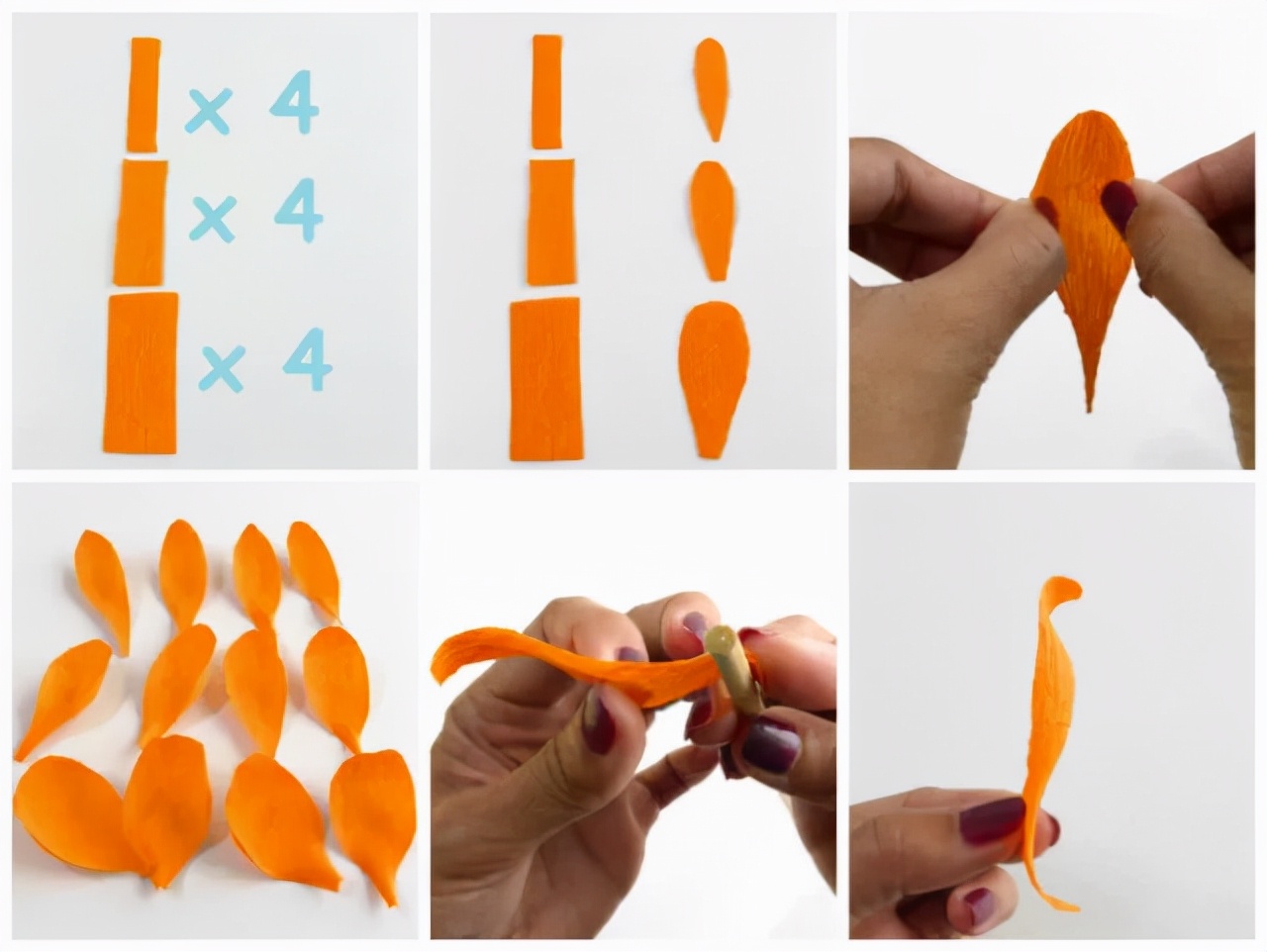 皱纹纸diy手工花朵,手工制作皱纹纸立体花