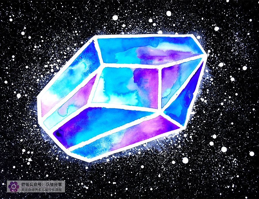 儿童画创意美术圆形构图,7-12岁儿童美术创意画宝石