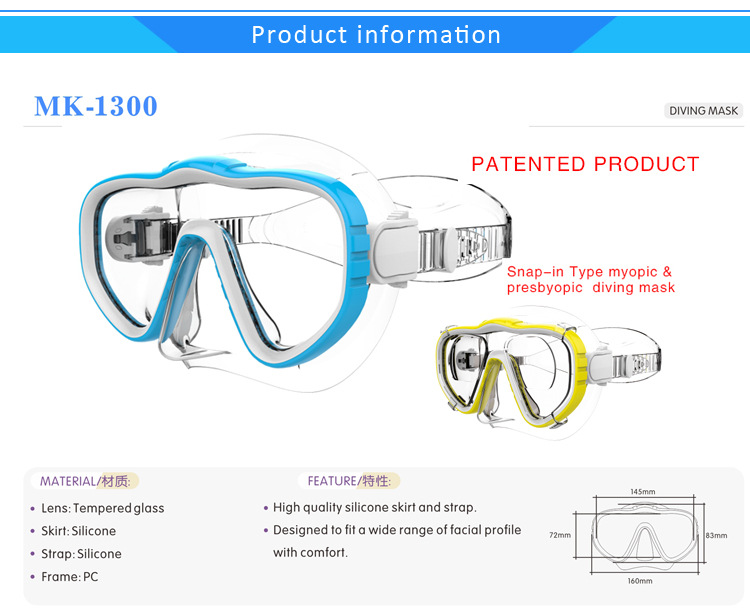 多功能浮潜面罩,潜水头套浮潜眼镜