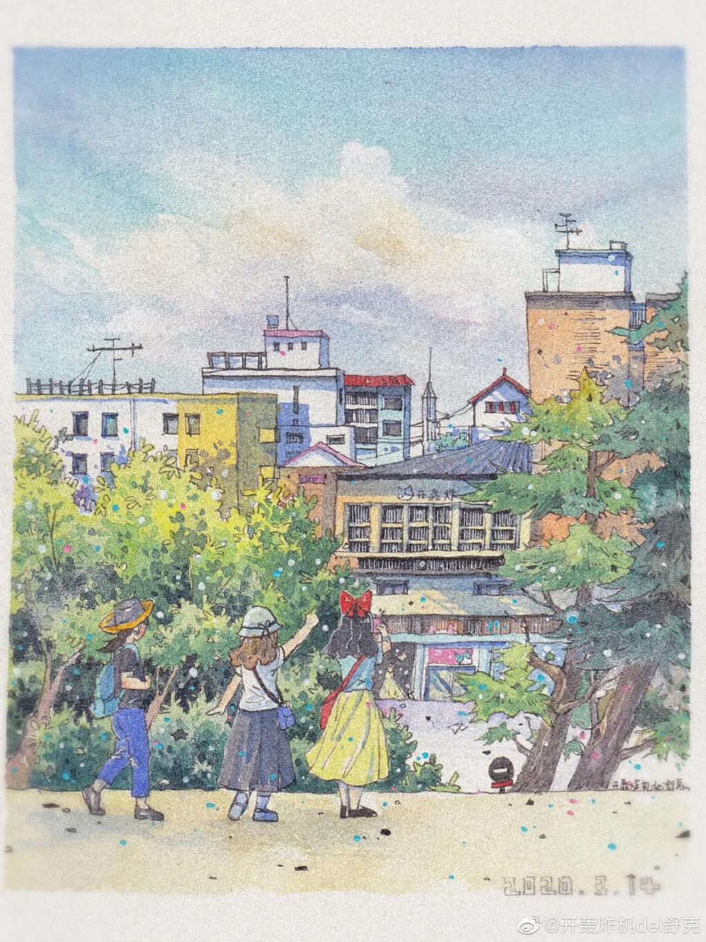 意境钢笔水彩画步骤,钢笔水彩画临摹简单入门