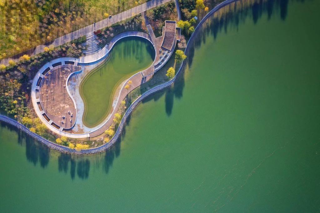 郑州象湖冬天图片,郑州象湖航拍视频