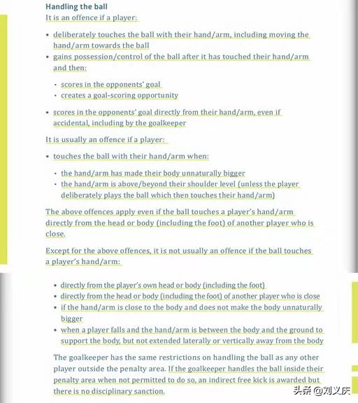 足球下意识手球动作分析,足球的手球规则与最新规则