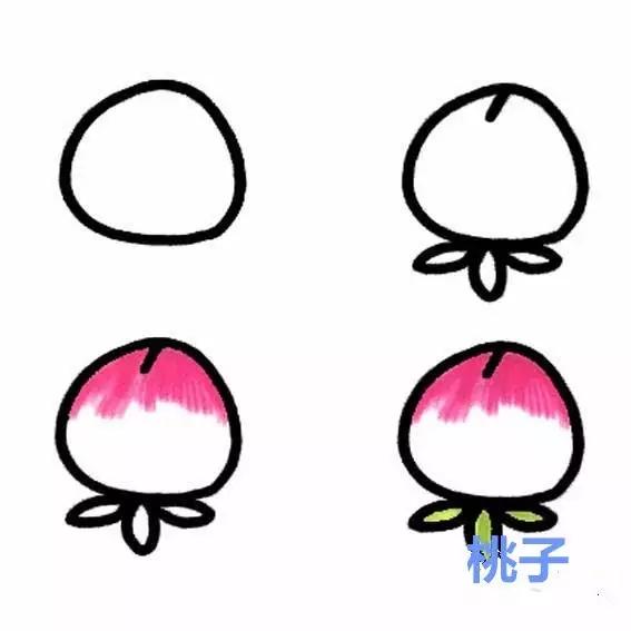 水果简笔画拟人化小学生四年级,画食物甜品和水果零食简笔画