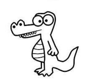 儿童简笔画教程-鳄鱼，你见过张着大嘴的鳄鱼吗？