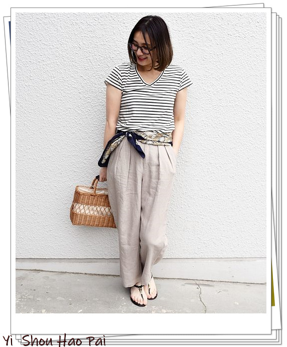亚麻裤搭配什么上衣好看,亚麻上衣搭配格子裤秋季