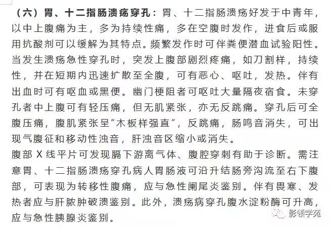 16种常见急性腹痛的诊断与鉴别