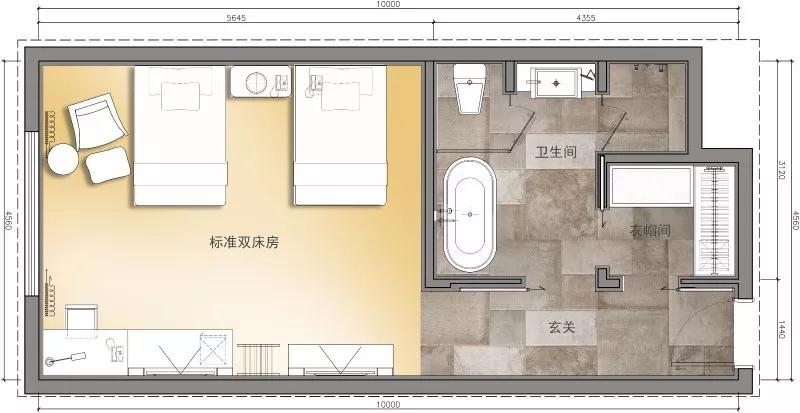 主题酒店30个房间怎么设计好,酒店标间和套房房间设计方案