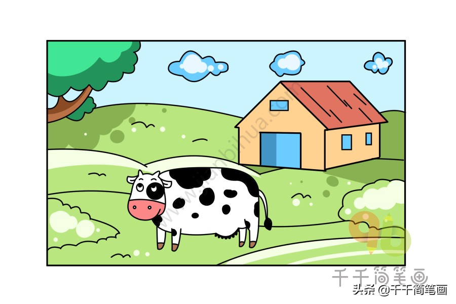 风景建筑简笔画,简笔画风景主题作品图片