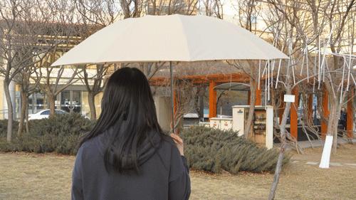 折叠反向伞带手电筒,伞自动折叠照明