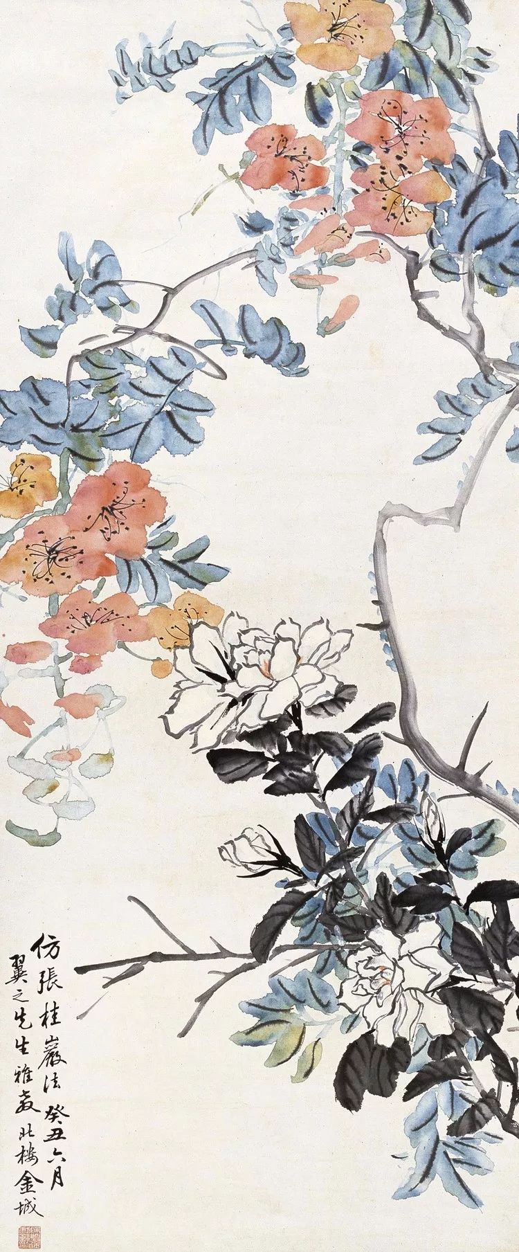 他45岁之前以临摹为主，46岁后创作即达高峰