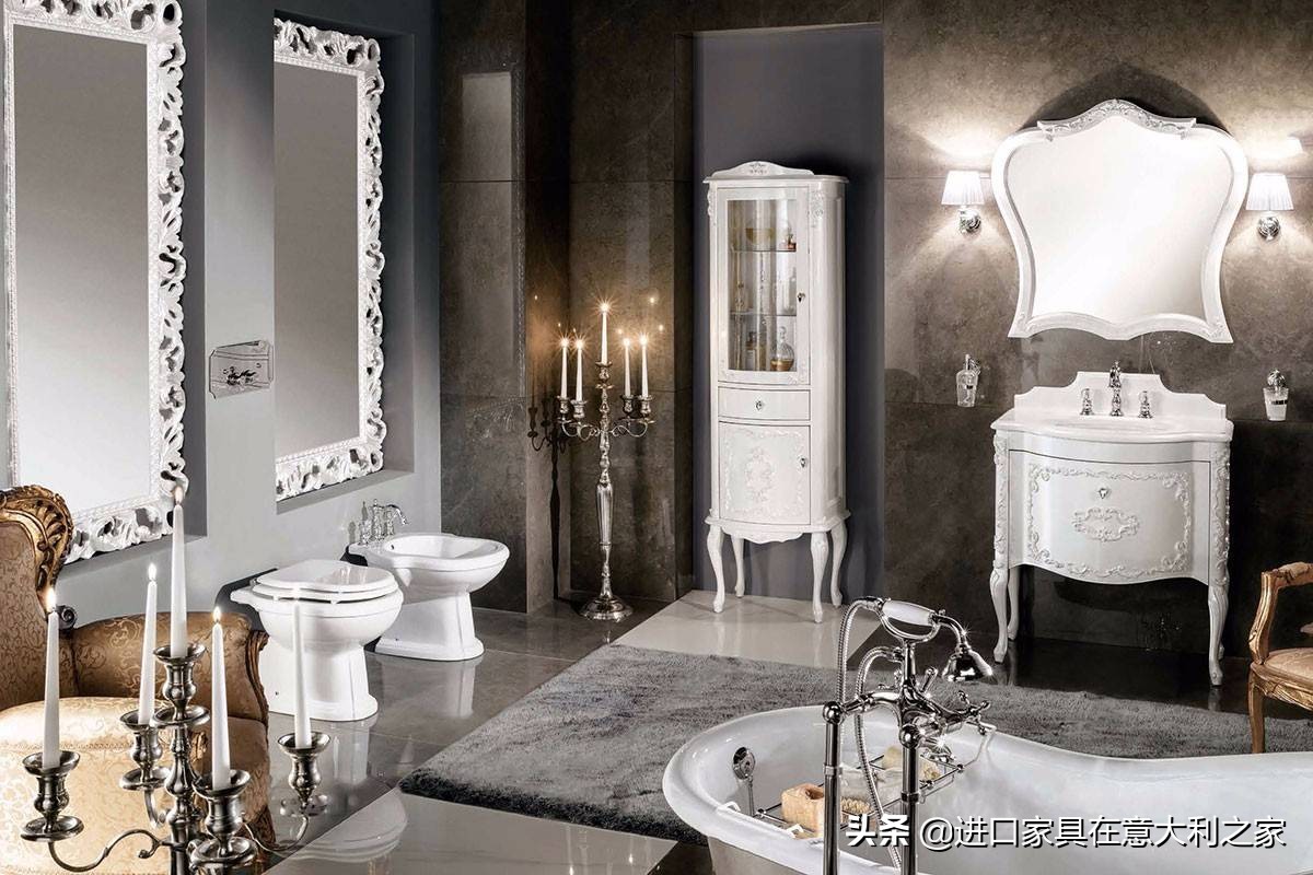 中世纪风格浴室柜,极简轻奢法式品牌浴室柜