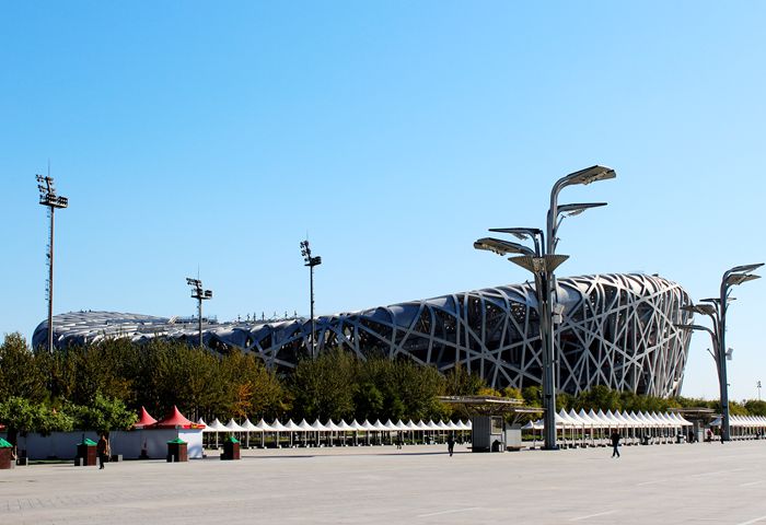 国家奥体中心灯光秀,鸟巢朝阳灯光节