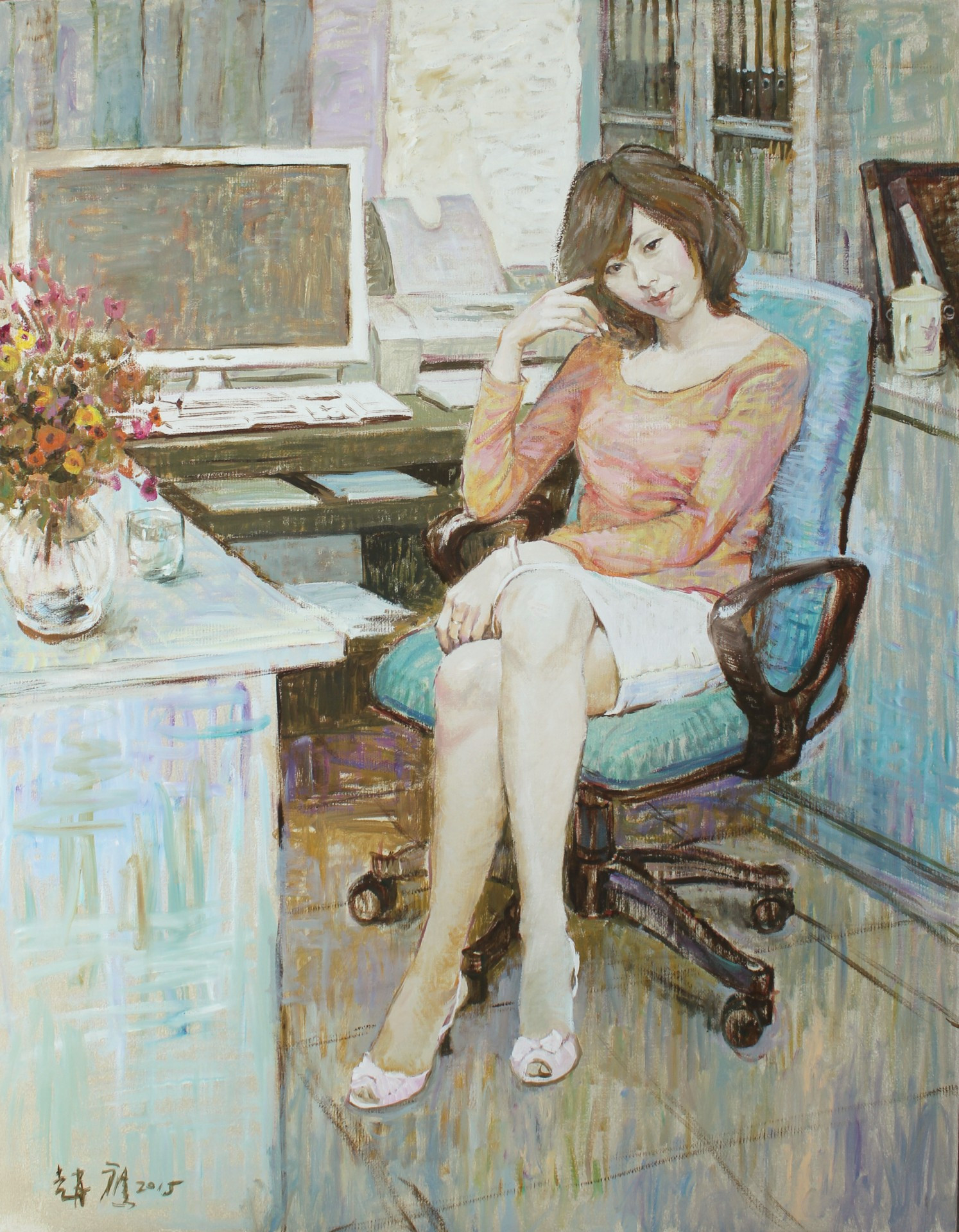 柠檬汁氤在水中　角落里美人如茵——画家赵鹰的写意油画