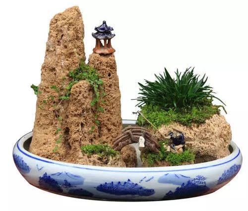 用根雕边角废料拼凑简单山水盆景,山水盆景制作基础方法入门