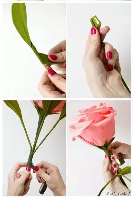 好看好折的玫瑰花,花店手工玫瑰折法