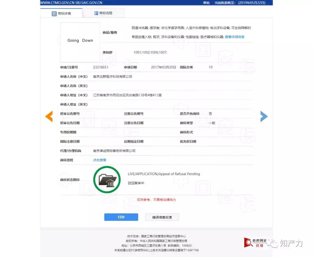 二审判定:“GoingDown”作为商标使用有不良影响(附两审判决)
