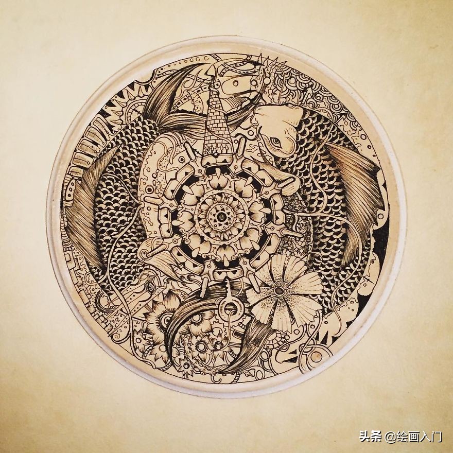 黑白创意手绘插画花素材,黑白创意艺术插画图片