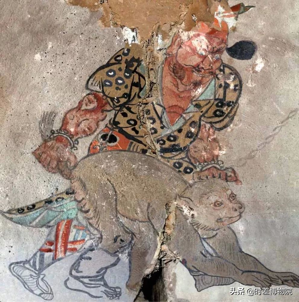 山西五台山佛光寺壁画,佛光寺阿弥陀佛头顶壁画