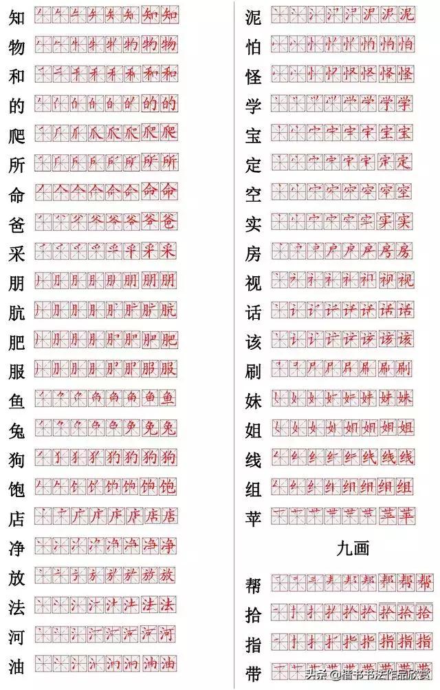 常用的300个汉字笔顺笔画演示之25,常用的300个汉字笔顺笔画演示之20