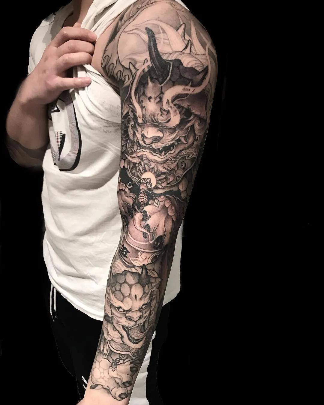 适合纹身的上古祥瑞神兽,最正宗的麒麟神兽纹身