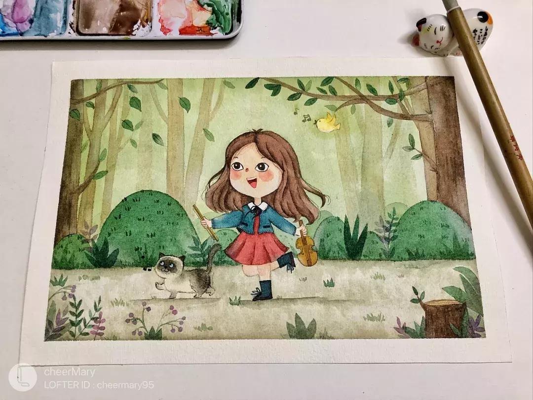 简笔画可爱小人插画,超萌可爱的插画小人