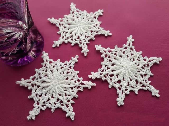 简单手工钩织雪花,钩编高清雪花图解教程