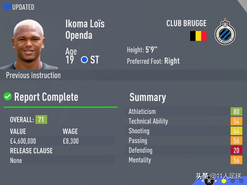 fifa球员天赋最高的是谁,fifa23前锋小妖