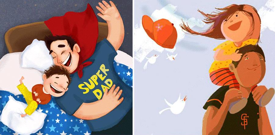 儿童画父亲节教学视频,父亲节送给爸爸的奖杯画画教程