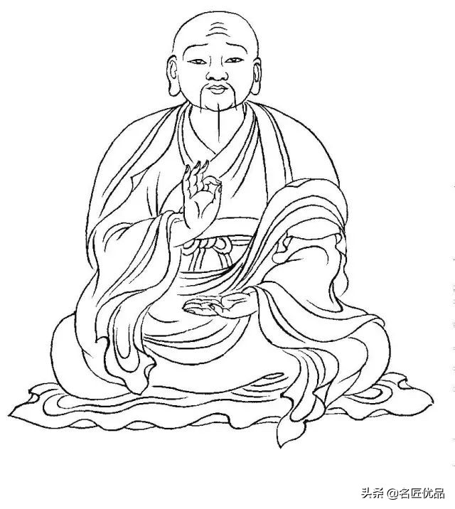 降龙罗汉白描图高清图片,十八罗汉白描图高清图片